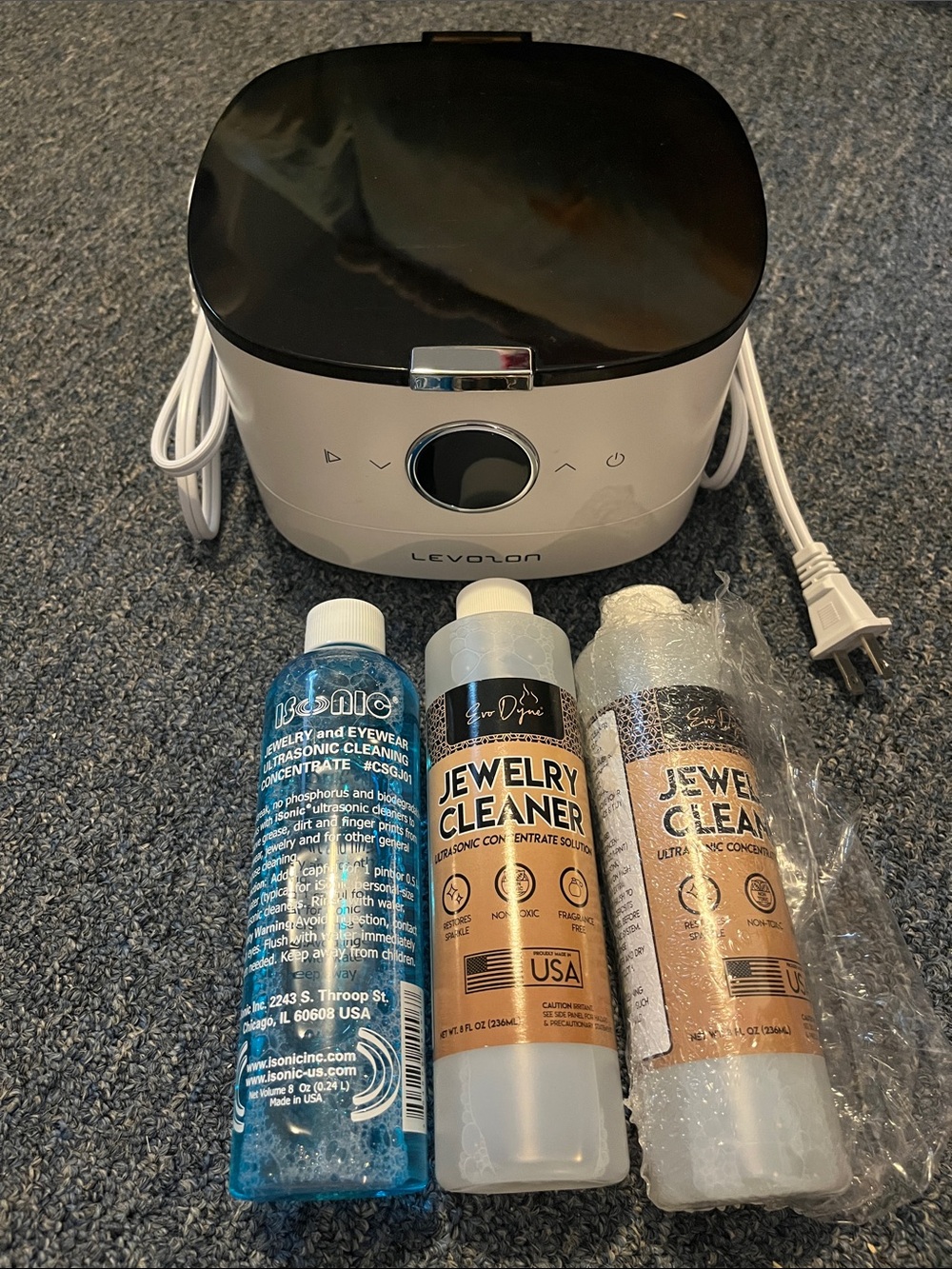 Levozon Ultrasonic Jewelry Cleaner with Solutions